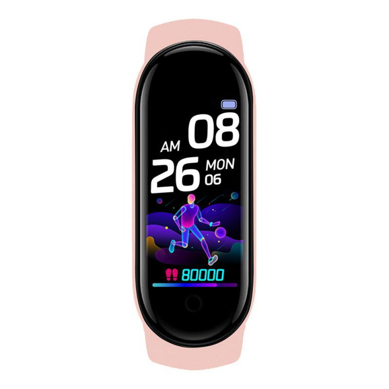 Bracelet Connecté Sportif 0.96 Pouce Cardio Pression Sanguine Bluetooth - Couleur Rose